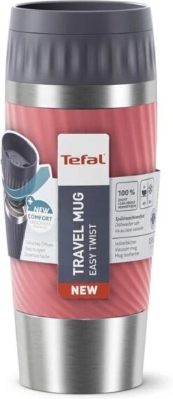 Tefal Travel Mug Easy Twist Thermobeker - Koraalrood - 0,36 Liter -Drinkwater Apparaat Winkel 522x1200 1