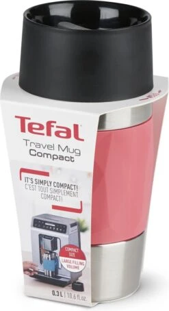 Tefal Compact Travel Mug Compact Thermosfles - 0,3 L - Koraal -Drinkwater Apparaat Winkel 653x1200