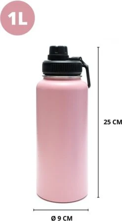 Thermosfles - Pastel Pink - 1 Liter - Extra Dop Met Rietje & Drinktuit - Thermosflessen - Isoleerfles - BPA Vrij - Lekvrij - Thermosfles 1 Liter - Isoleerfles 1 Liter - Thermoskan - Isoleerbeker - Thermosbeker -Drinkwater Apparaat Winkel 666x1200 1