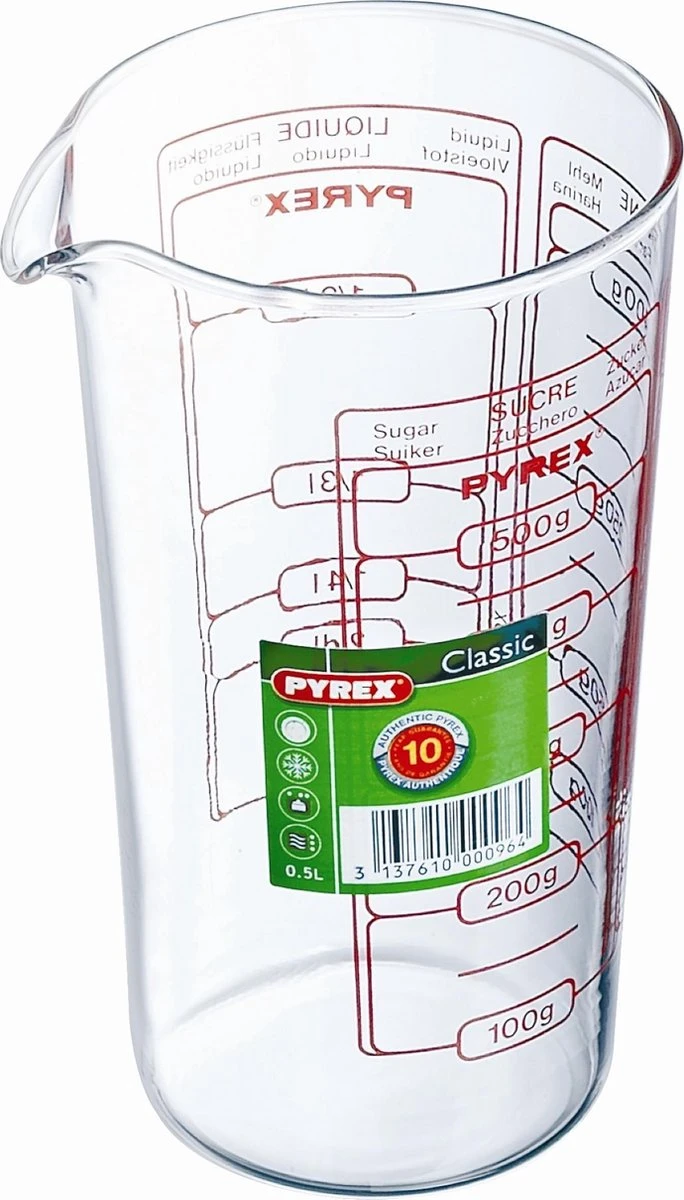 Litermaat, 0,5 Liter - Pyrex | Classic Prepware 2 Litermaat, 0,5 Liter - Pyrex | Classic Prepware - Afbeelding 2