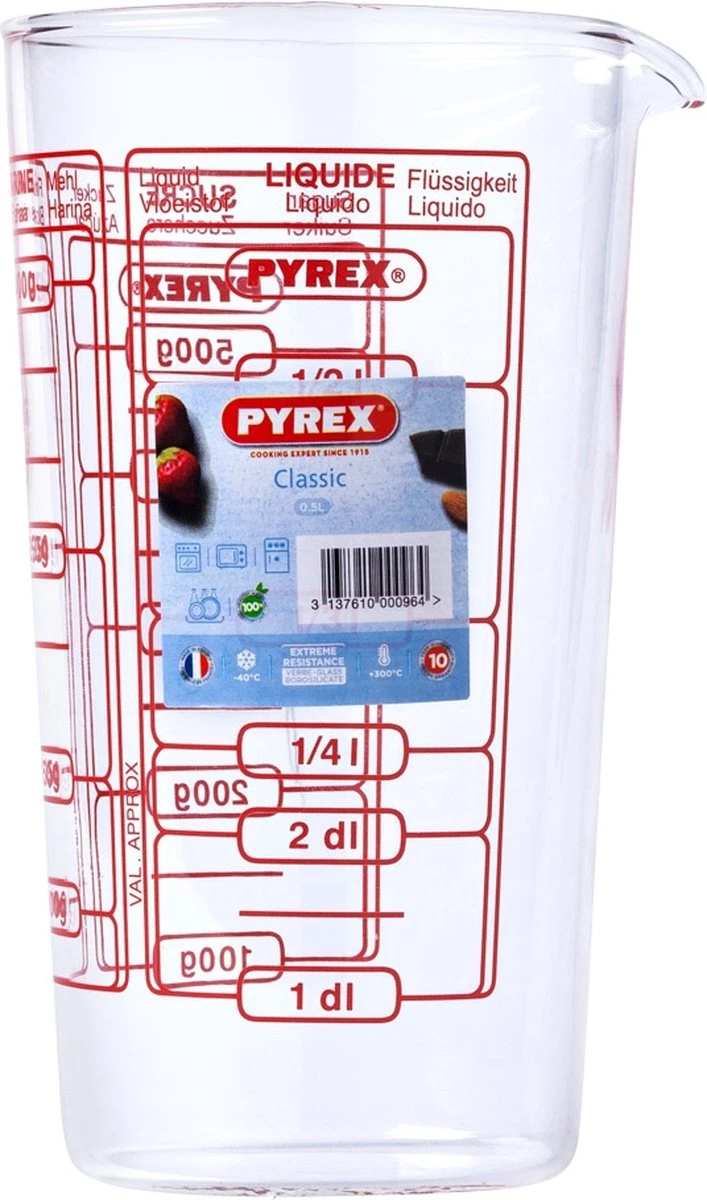 Litermaat, 0,5 Liter - Pyrex | Classic Prepware 1 Litermaat, 0,5 Liter - Pyrex | Classic Prepware