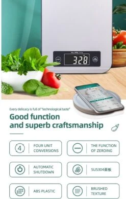Smart Nutrition Scale - Keukenweegschaal - Digitaal & Bluetooth - APP Voor Android En IOS - Maximum Capaciteit 5 KG 23 Smart Nutrition Scale - Keukenweegschaal - Digitaal & Bluetooth - APP Voor Android En IOS - Maximum Capaciteit 5 KG -Drinkwater Apparaat Winkel 762x1200 1