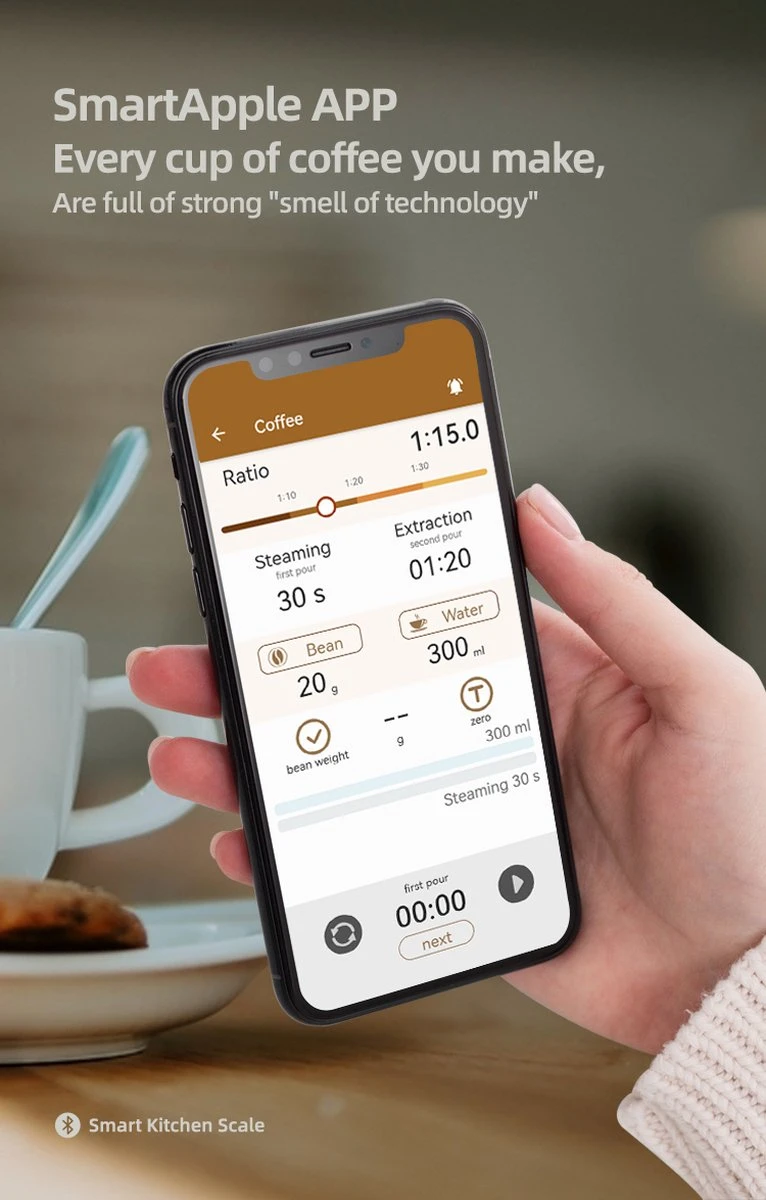 Smart Nutrition Scale - Keukenweegschaal - Digitaal & Bluetooth - APP Voor Android En IOS - Maximum Capaciteit 5 KG 4 Smart Nutrition Scale - Keukenweegschaal - Digitaal & Bluetooth - APP Voor Android En IOS - Maximum Capaciteit 5 KG - Afbeelding 4