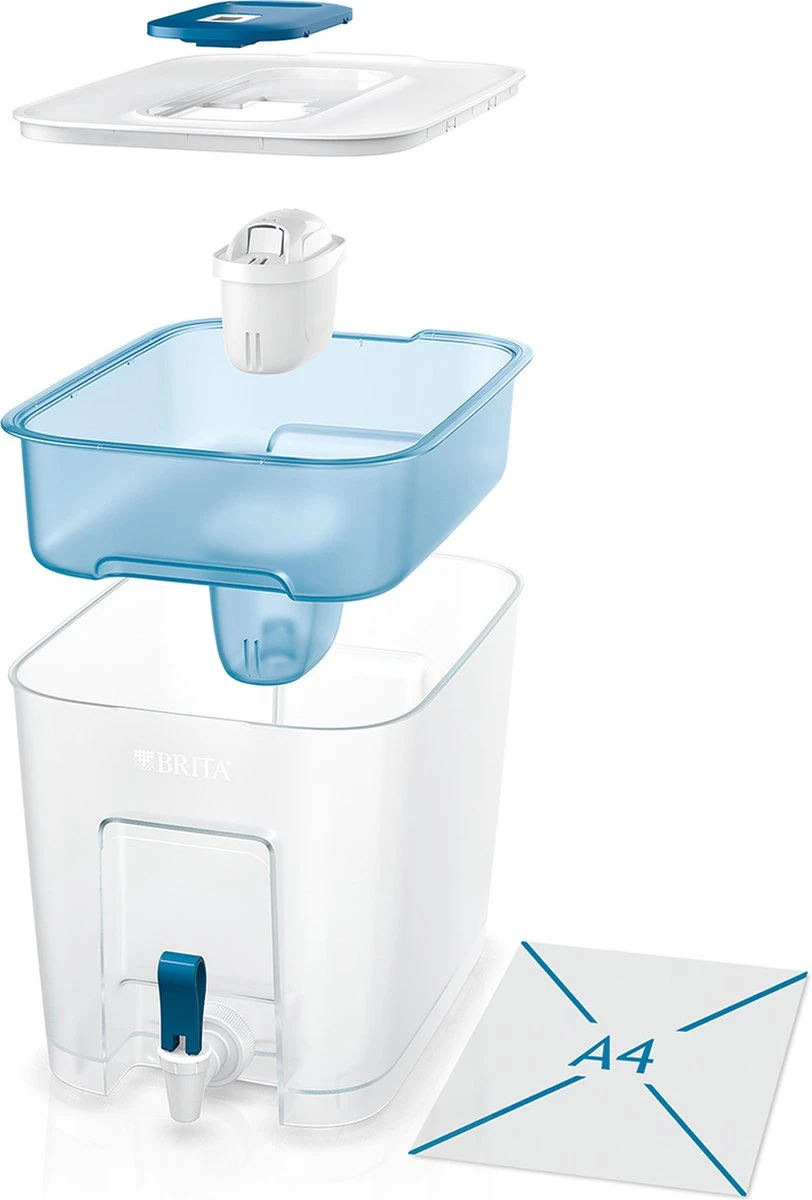 BRITA - Waterfilterkan - Flow Cool - Blauw - 8,2L + 12 Pack MAXTRA+ Waterfilterpatronen - Voordeelverpakking 2 BRITA - Waterfilterkan - Flow Cool - Blauw - 8,2L + 12 Pack MAXTRA+ Waterfilterpatronen - Voordeelverpakking - Afbeelding 2