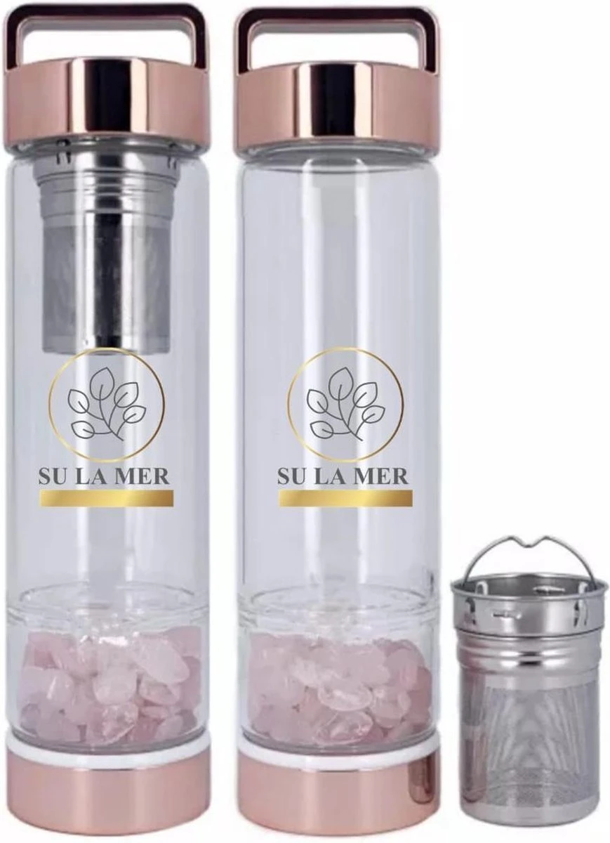 Duurzame Waterfles Met Kristal - Roségoud - Roestvrij Staal - Rozenkwarts Edelstenen - Verrijkt En Verzacht Water - Inclusief Thee/fruit Infuser - Edelstenen - 550 Ml - Waterfles - Drinkfles 13 Duurzame Waterfles Met Kristal - Roségoud - Roestvrij Staal - Rozenkwarts Edelstenen - Verrijkt En Verzacht Water - Inclusief Thee/fruit Infuser - Edelstenen - 550 Ml - Waterfles - Drinkfles - Afbeelding 13