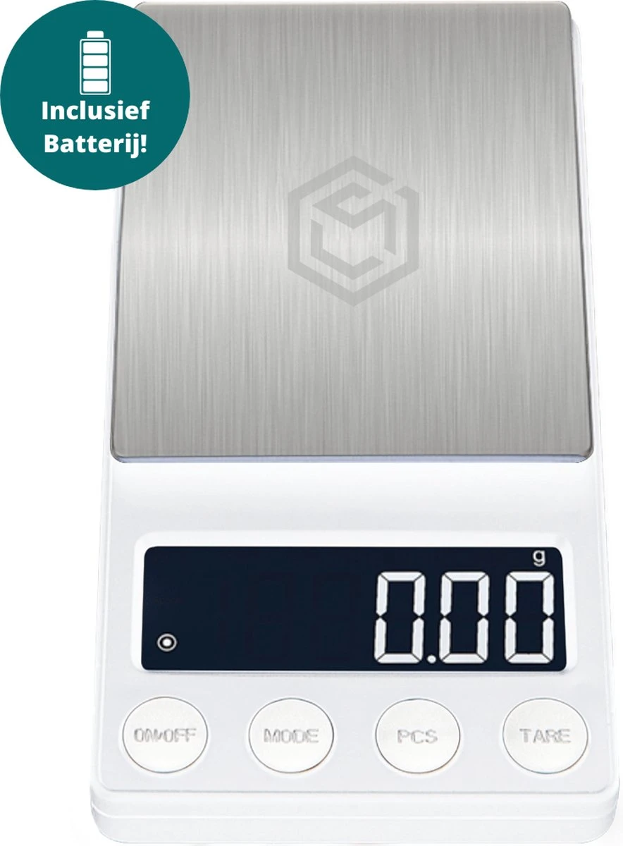 Ease Electronicz Digitale Mini Precisie Keukenweegschaal Wit - 0,01 Tot 200 Gram - 14.2 X 7.5 Cm - Pocket Scale Op Batterij - Weegschaal Keuken 1 Ease Electronicz Digitale Mini Precisie Keukenweegschaal Wit - 0,01 Tot 200 Gram - 14.2 X 7.5 Cm - Pocket Scale Op Batterij - Weegschaal Keuken