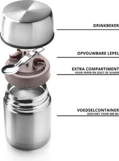 MacGyver Voedselcontainer 600ML - Thermoskan Rvs - Onbreekbaar - 16cm -Drinkwater Apparaat Winkel 894x1200