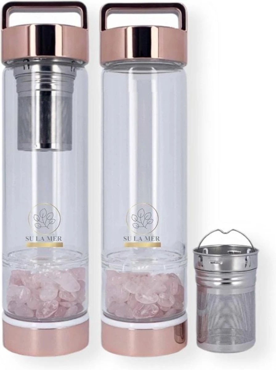 Duurzame Waterfles Met Kristal - Roségoud - Roestvrij Staal - Rozenkwarts Edelstenen - Verrijkt En Verzacht Water - Inclusief Thee/fruit Infuser - Edelstenen - 550 Ml - Waterfles - Drinkfles 10 Duurzame Waterfles Met Kristal - Roségoud - Roestvrij Staal - Rozenkwarts Edelstenen - Verrijkt En Verzacht Water - Inclusief Thee/fruit Infuser - Edelstenen - 550 Ml - Waterfles - Drinkfles - Afbeelding 10