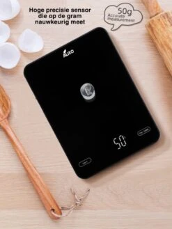ALJEO Oplaadbare Digitale Precisie Keukenweegschaal - 1g Tot 10kg - Weegschaal Keuken - Tarra Functie - Incl Oplader - Gehard Glas - Zwart -Drinkwater Apparaat Winkel 900x1200 7