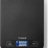 Timar Precisie Keukenweegschaal Digitaal - Keuken Weegschaal K1H - Tarra Functie - Lcd-Scherm - Antislip - 1 Gr Tot 5 Kg – Inclusief Batterijen - Zwart