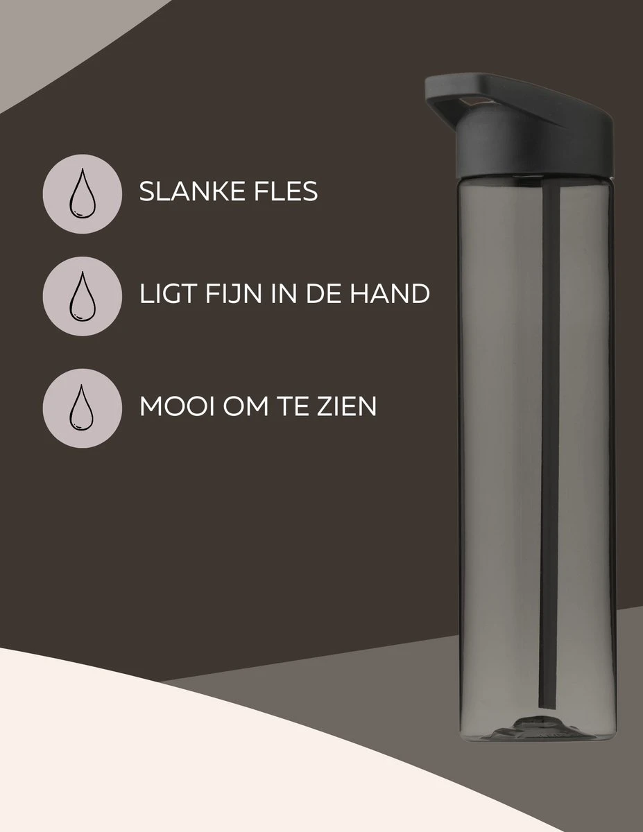 Drinkfles Met Rietje - Waterfles Met Rietje - Milieubewust - Bpa-vrij - 600 Ml - Zwart - Lekvrij 5 Drinkfles Met Rietje - Waterfles Met Rietje - Milieubewust - Bpa-vrij - 600 Ml - Zwart - Lekvrij - Afbeelding 5