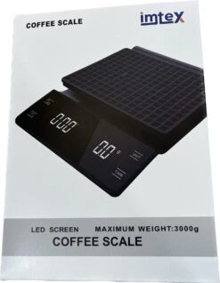 IMTEX - Keukenweegschaal - Koffie Scale - Met Timer - LED Scherm - 3000 Gram - 3 Kilo - Zwart -Drinkwater Apparaat Winkel 931x1200 3