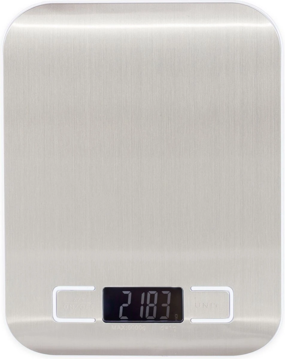 Nonna Keukenweegschaal Digitaal - RVS Weegschaal Keuken - Max. 5 Kilogram 1 Nonna Keukenweegschaal Digitaal - RVS Weegschaal Keuken - Max. 5 Kilogram