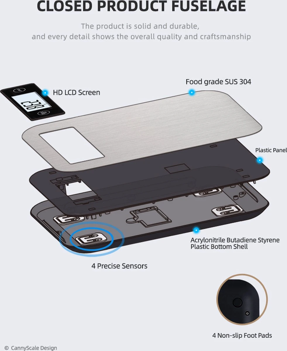 Smart Nutrition Scale - Keukenweegschaal - Digitaal & Bluetooth - APP Voor Android En IOS - Maximum Capaciteit 5 KG 6 Smart Nutrition Scale - Keukenweegschaal - Digitaal & Bluetooth - APP Voor Android En IOS - Maximum Capaciteit 5 KG - Afbeelding 6