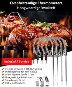 Hermanos® Digitale BBQ Thermometer Draadloos - Keukenthermometer - Bluetooth Met App - 4 Sondes - Magneet - Incl. Batterijen -Drinkwater Apparaat Winkel 996x1200 2